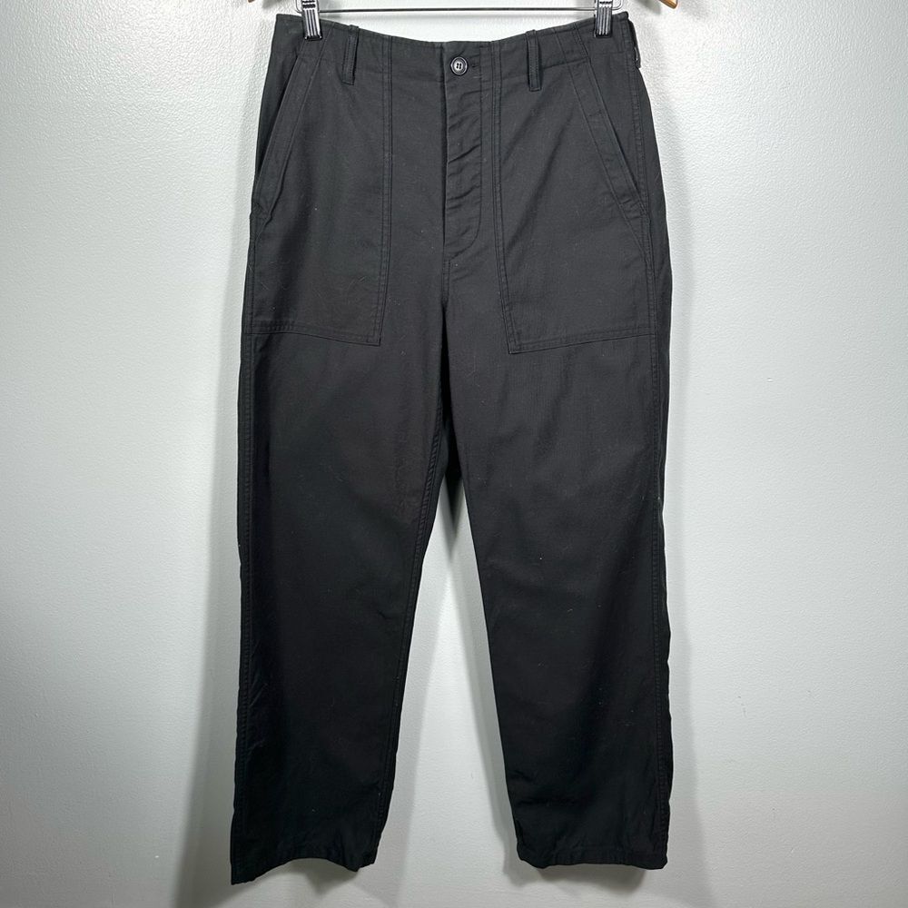 Buck Mason Women's Black Reverse Sateen Fatique Cargo Pant Size 27 Minimalist